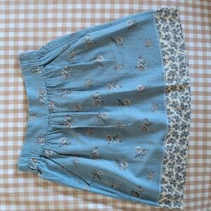 NWT Loft Outlet Blue Floral Linen Blend Pull-On Skirt - Size XXS
